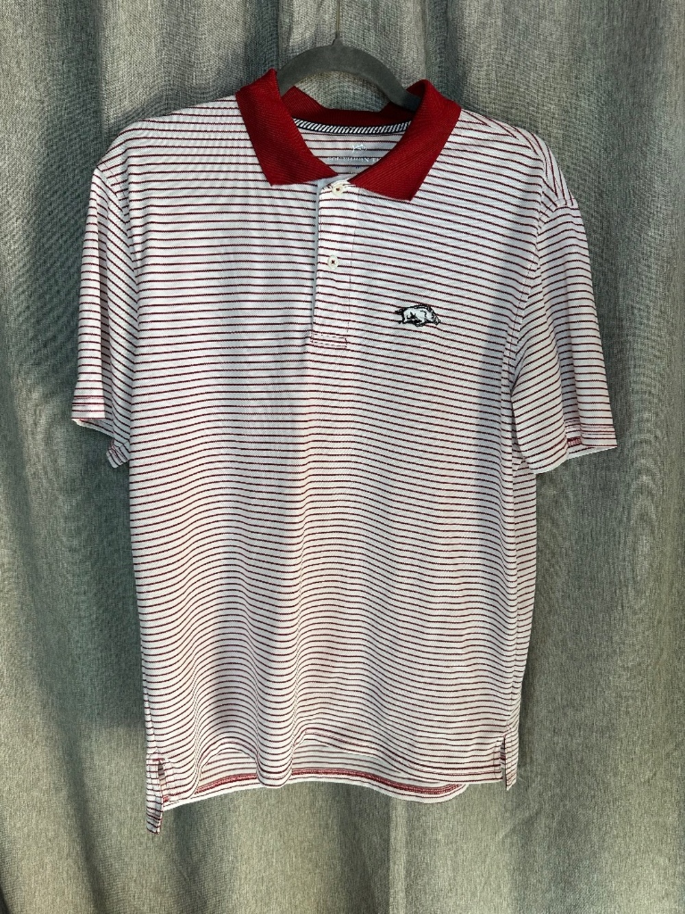 Southern Tide Arkansas Razorbacks Striped Performance Polo-Medium